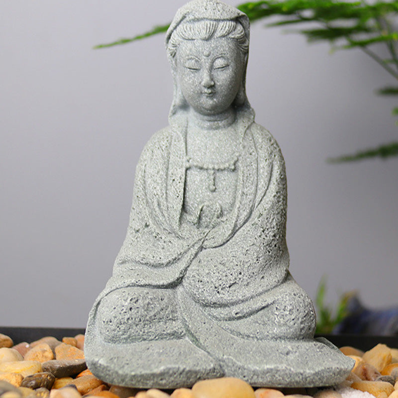 ATELIER-TIBET Statue Avalokiteshvara en grès – Bénédiction et sérénité pour la maison