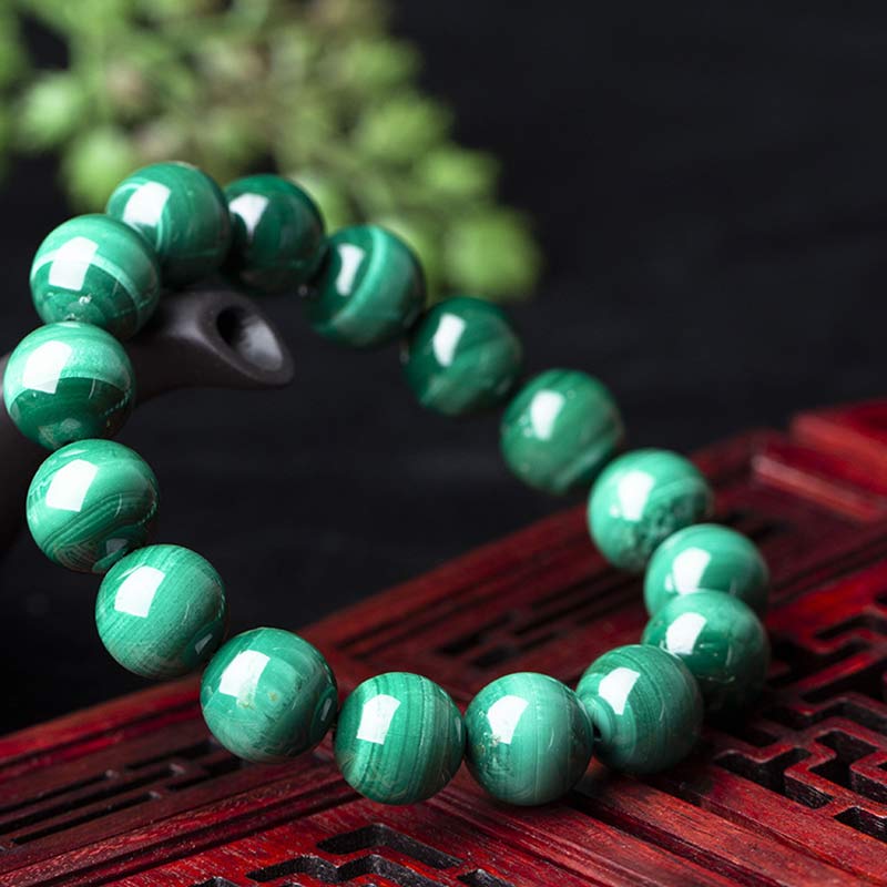 ATELIER-TIBET – Bracelet en Malachite Naturelle 12 mm | Équilibre & Protection Symbolique
