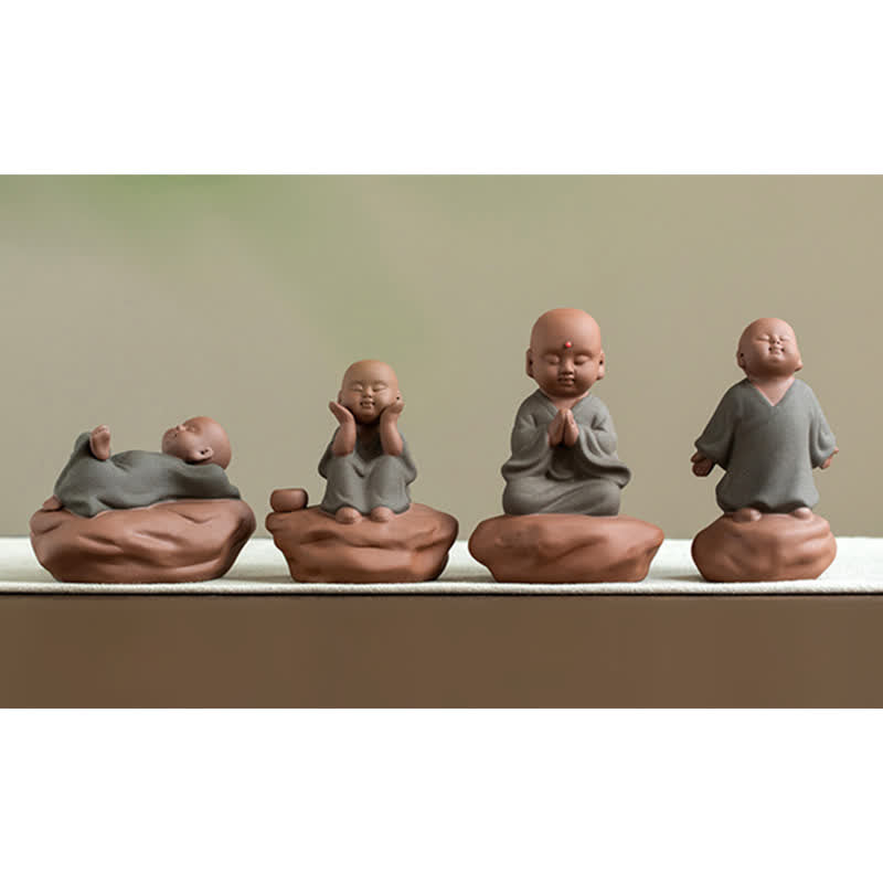 ATELIER-TIBET – Statue Bouddha en Bois de Pêcher Noir 5,4 cm | Décoration Zen Fleur