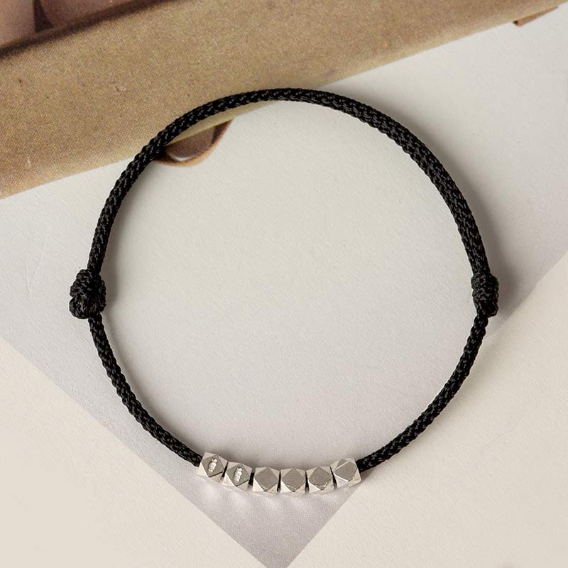 ATELIER-TIBET – Bracelet / Chevillère Tressé(e) Fil Rouge & Argent Sterling 925