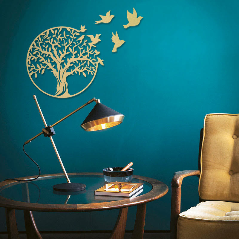 ATELIER-TIBET Pierre Arbre de vie Oiseaux Signe Cadeau de pendaison de crémaillère Art mural de l'unité