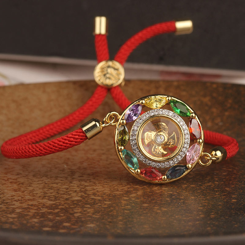 ATELIER-TIBET – Collier-Bracelet Porte-Bonheur en Cuivre & Zircon (Bijou 2-en-1)