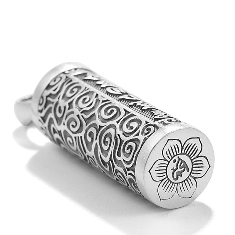 ATELIER-TIBET – Collier Om Mani Padme Hum en Cuivre Plaqué Argent