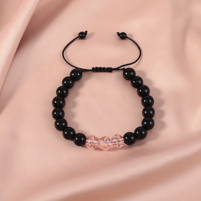 ATELIER-TIBET – Bracelet Force en Obsidienne Noire 10 mm & Pierre Lumineuse | Protection & Ancrage