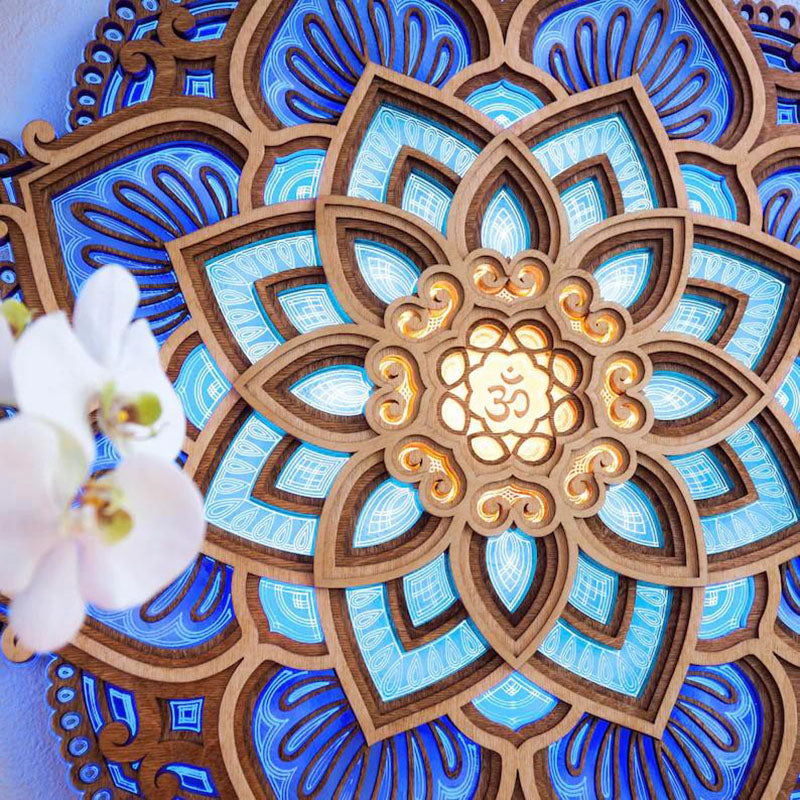 ATELIER-TIBET Veilleuse de Nuit Mandala – Lumière Douce & Ambiance Spirituelle