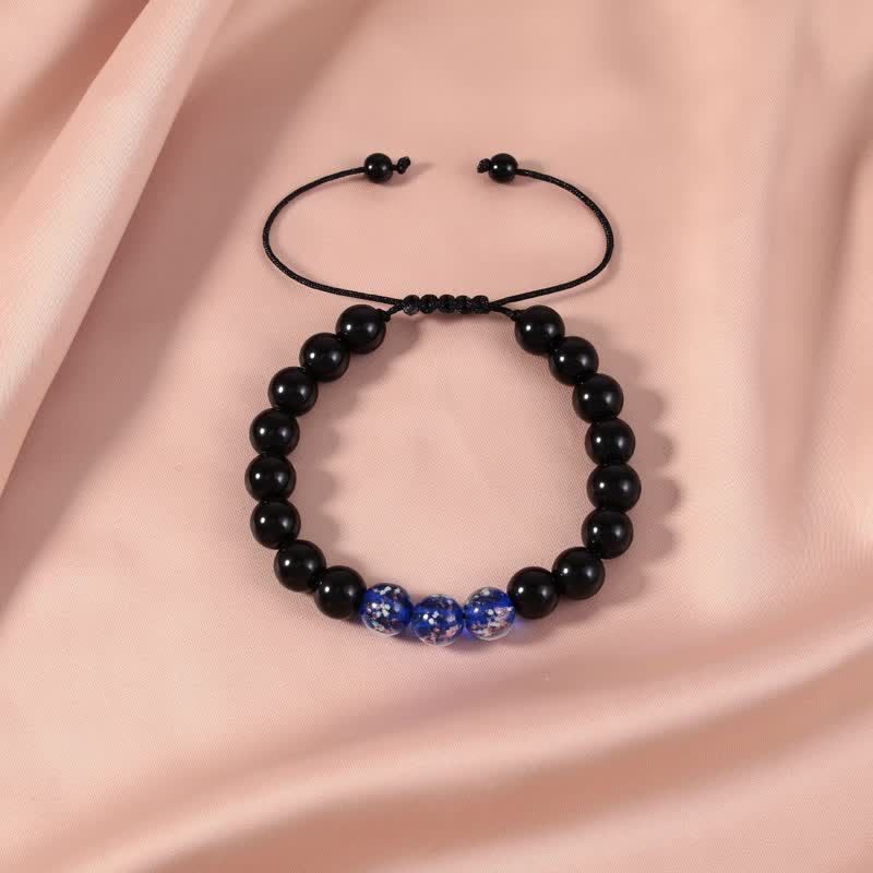 ATELIER-TIBET – Bracelet Force en Obsidienne Noire 10 mm & Pierre Lumineuse | Protection & Ancrage