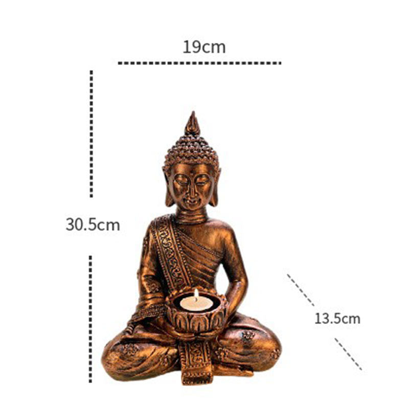 ATELIER-TIBET Bougeoir décoratif tibétain en Buddha Stones de Bouddha avec bénédiction du Bouddha