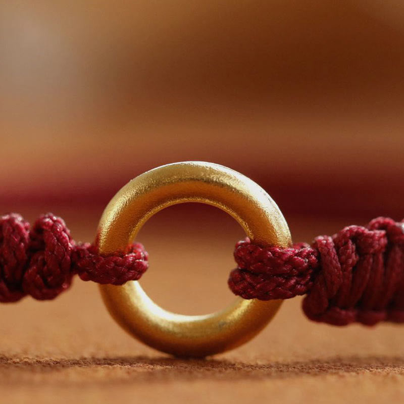 ATELIER-TIBET – Bracelet Fil Rouge Ajustable avec Boucle de Paix, Protection & Chance