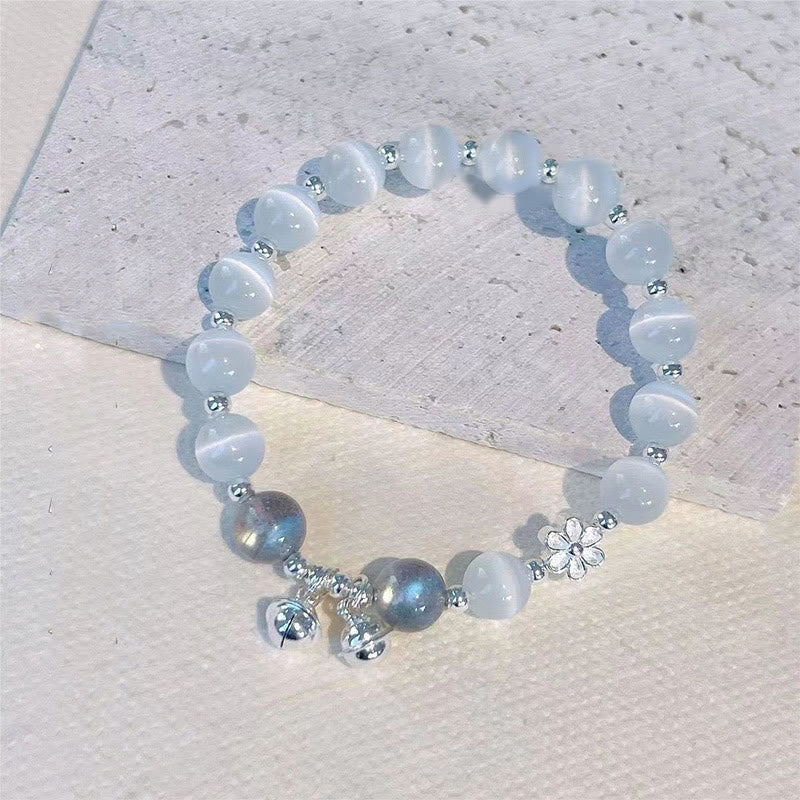 ATELIER-TIBET – Bracelet Fu Fleur de Pêcher en Cristal Œil de Chat