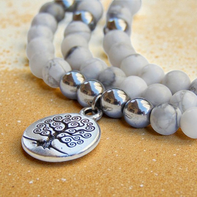 ATELIER-TIBET – Bracelet Mala Bien-être Féminin en Howlite