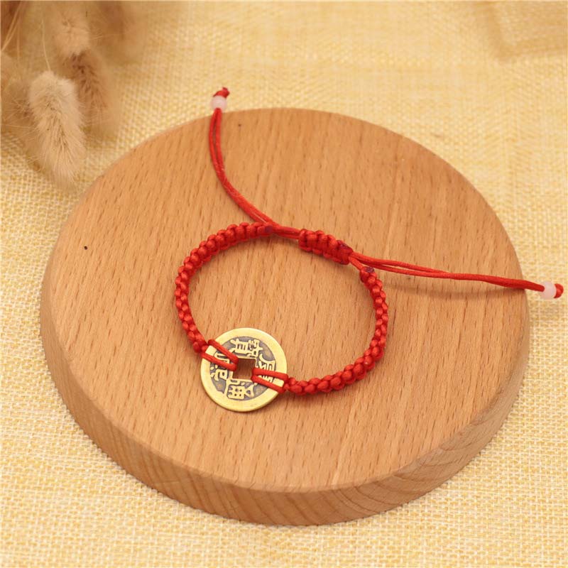 ATELIER-TIBET – Bracelet Fil Rouge avec Pièce de Cuivre – Protection & Prospérité