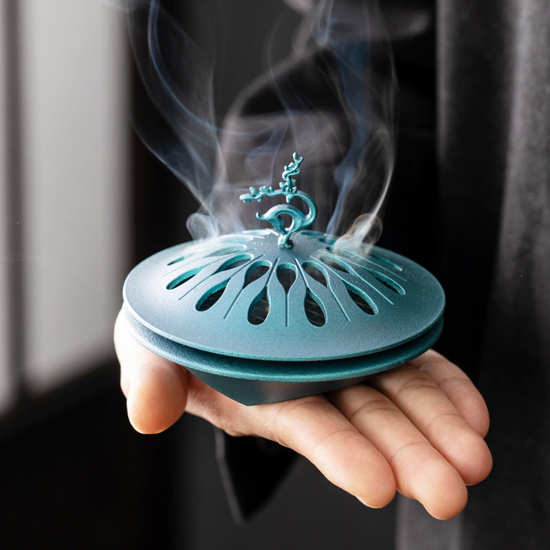ATELIER-TIBET | Brûleur d’Encens Métal Cerf Porte-Bonheur – Sculpture Ornementale Traditionnelle