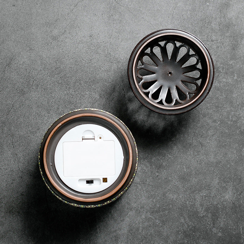 ATELIER-TIBET | Brûleur d’Encens Émaillé avec Veilleuse – Art Décoratif Multifonction