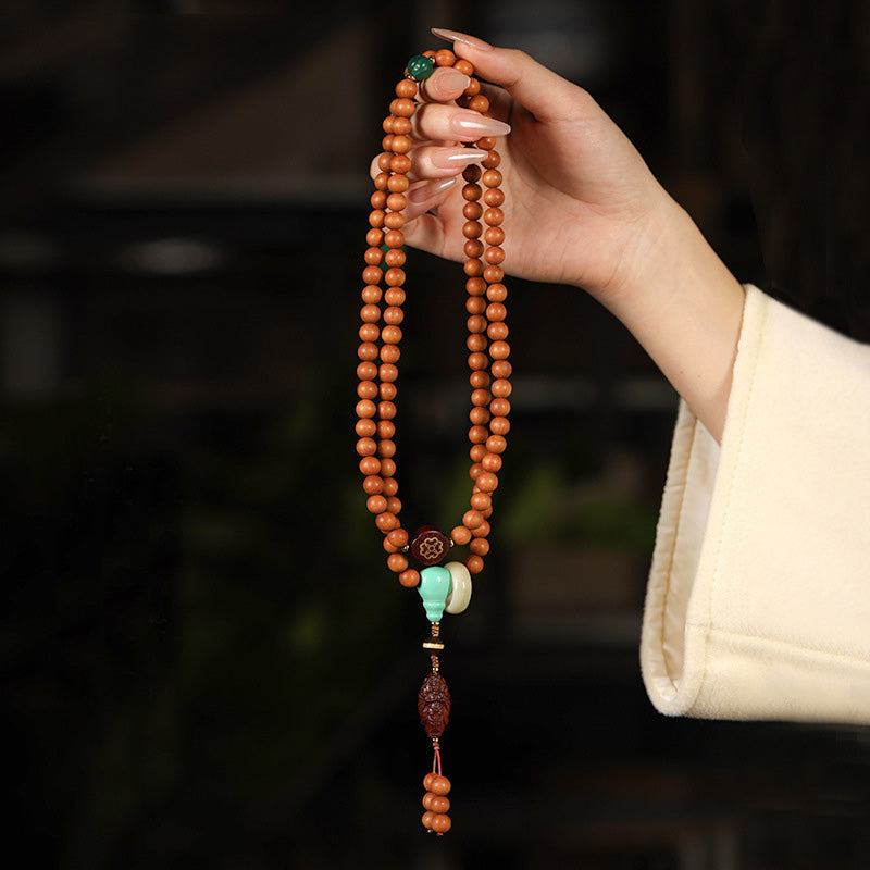 ATELIER-TIBET Bracelet Guanyin en Bois de Santal – Bois Précieux & Graines de Bodhi