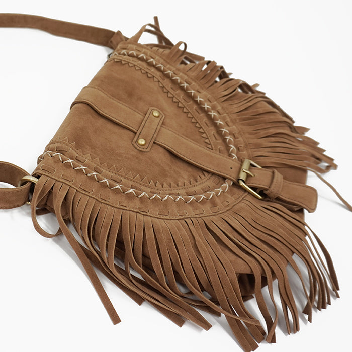 ATELIER-TIBET – Sac à bandoulière femme à franges – Style bohème chic
