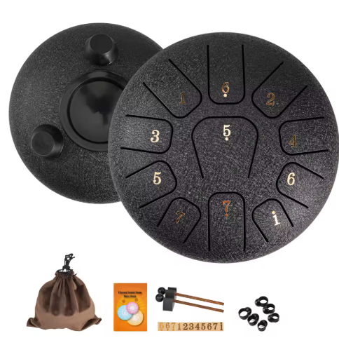 Tongue Drum Débutant – 11 Notes, Pack Complet avec Accessoires & Formation
