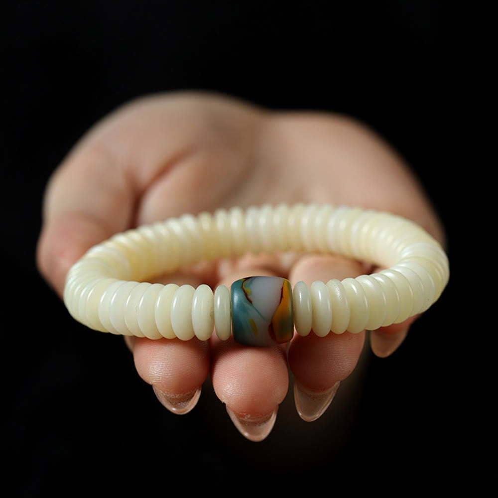 ATELIER-TIBET – Bracelet Mala Graine de Bodhi Blanche