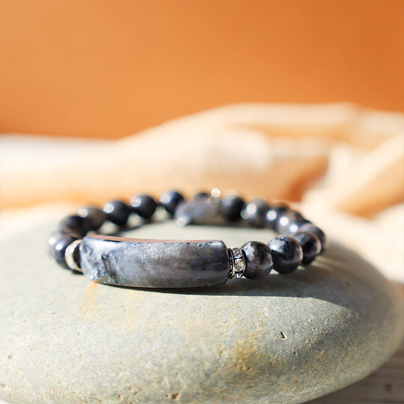 ATELIER-TIBET – Bracelet en Améthyste Naturelle Forme Cœur 8 mm, Perles Artisanales