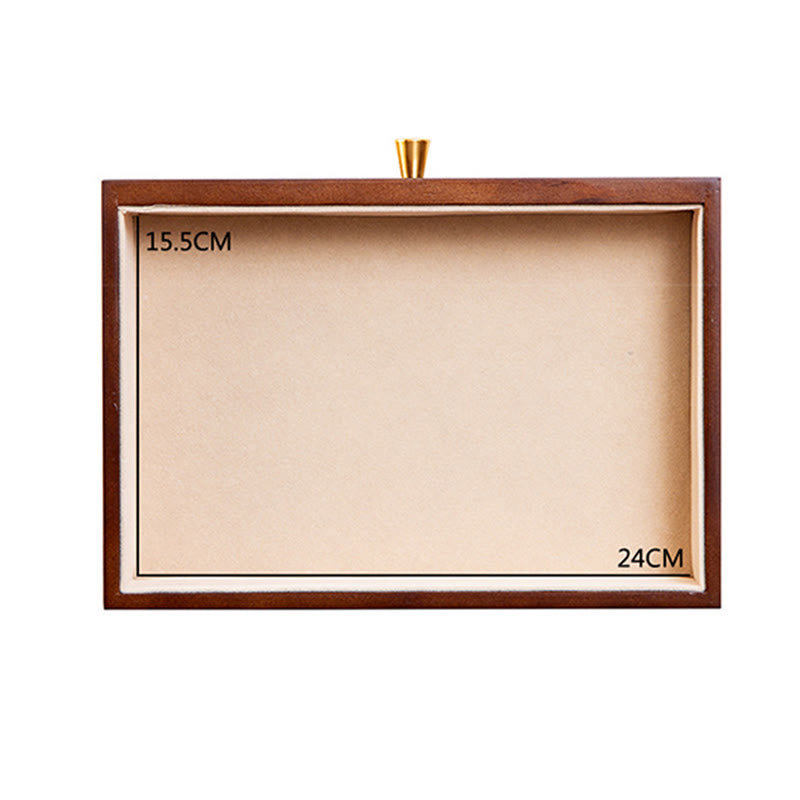 ATELIER-TIBET Boîte à bijoux rétro en bois massif avec tiroir et Buddha Stones