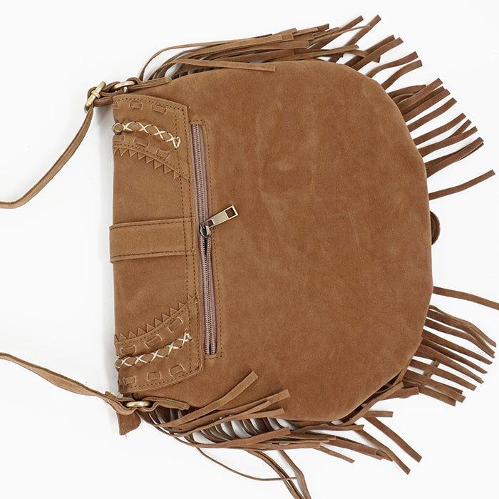 ATELIER-TIBET – Sac à bandoulière femme à franges – Style bohème chic
