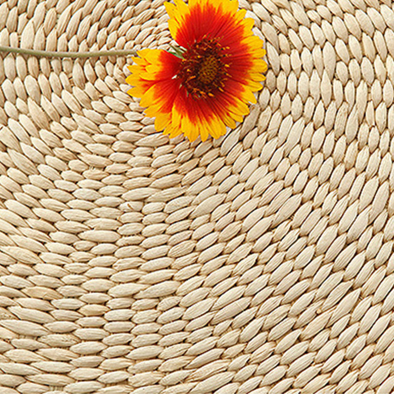 ATELIER-TIBET Coussin de Méditation Rond en Paille Tissée – Assise Naturelle & Respirable