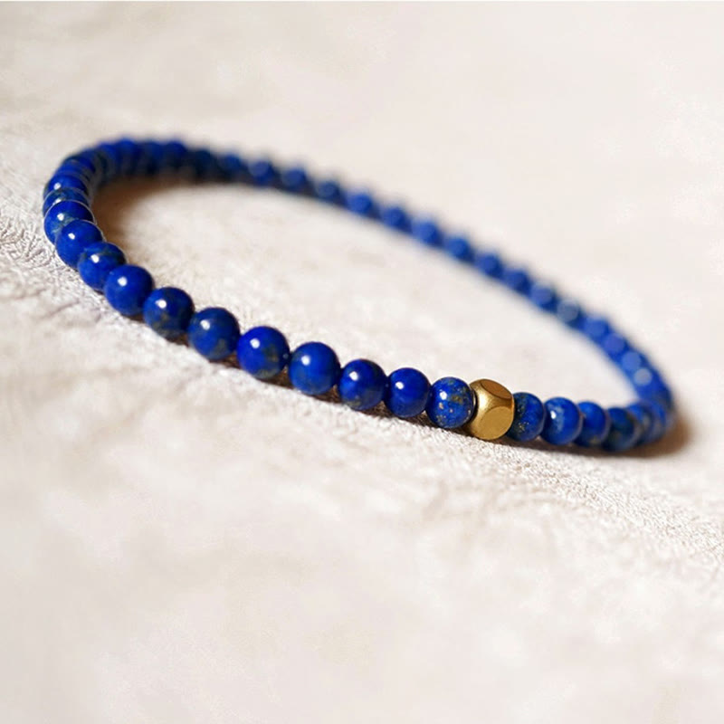 ATELIER-TIBET – Bracelet Lapis Lazuli 4 mm en Lazurite Naturelle