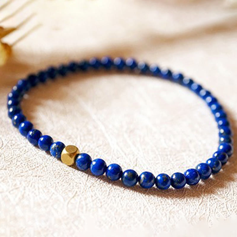 ATELIER-TIBET – Bracelet Lapis Lazuli 4 mm en Lazurite Naturelle