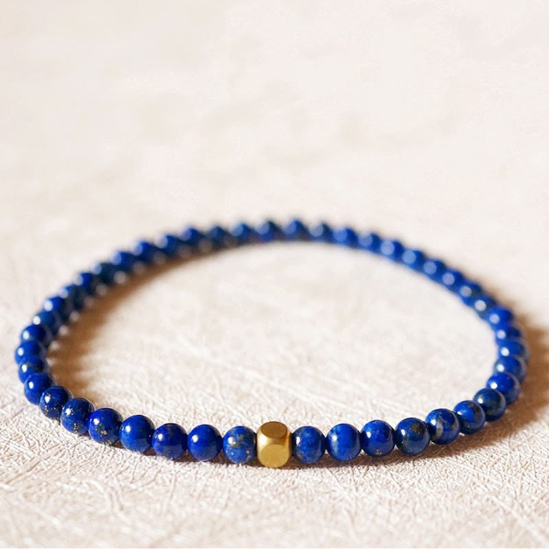 ATELIER-TIBET – Bracelet Lapis Lazuli 4 mm en Lazurite Naturelle