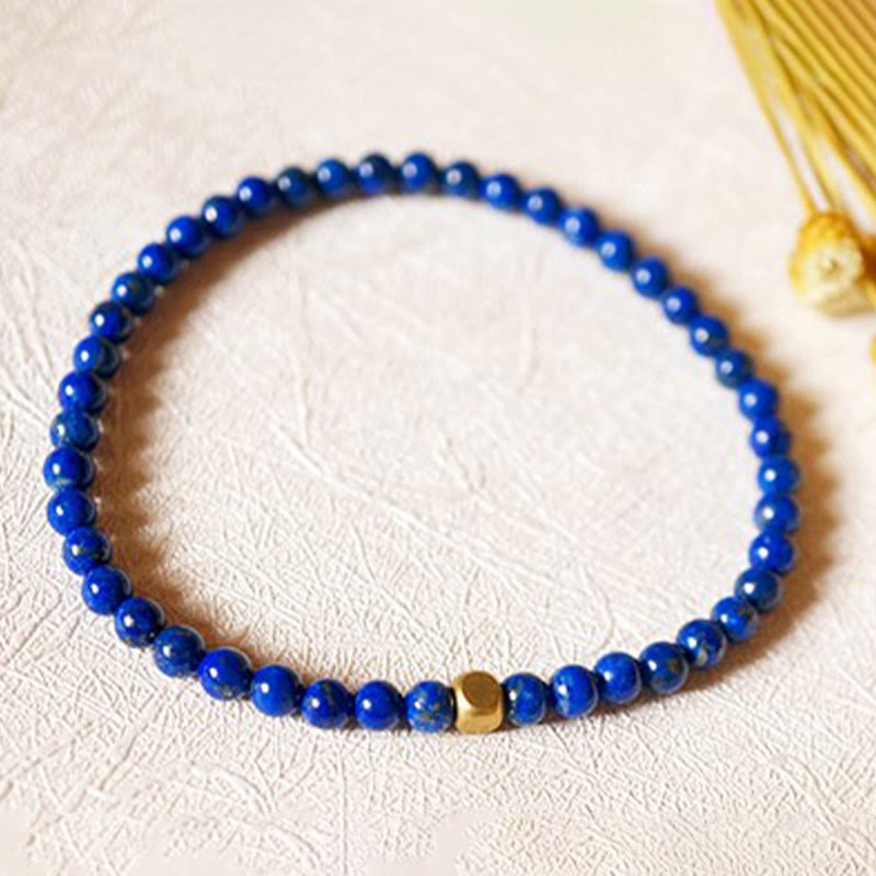 ATELIER-TIBET – Bracelet Lapis Lazuli 4 mm en Lazurite Naturelle