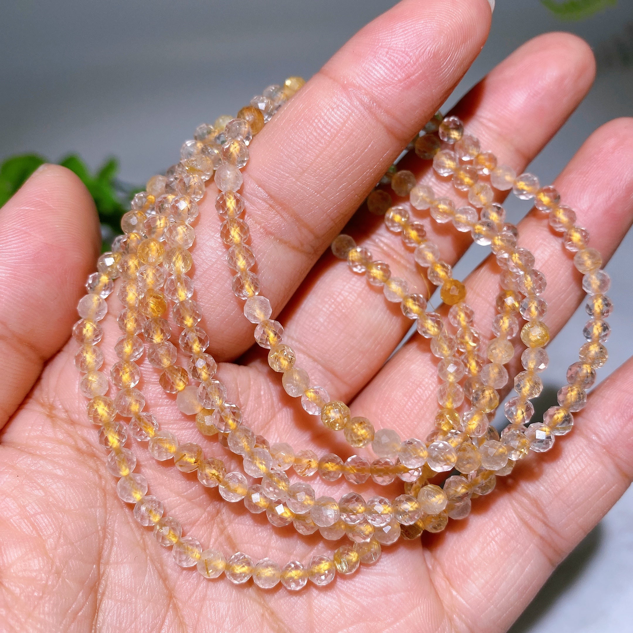 ATELIER-TIBET – Bracelet Élégant en Quartz Rose Facetté 4 mm