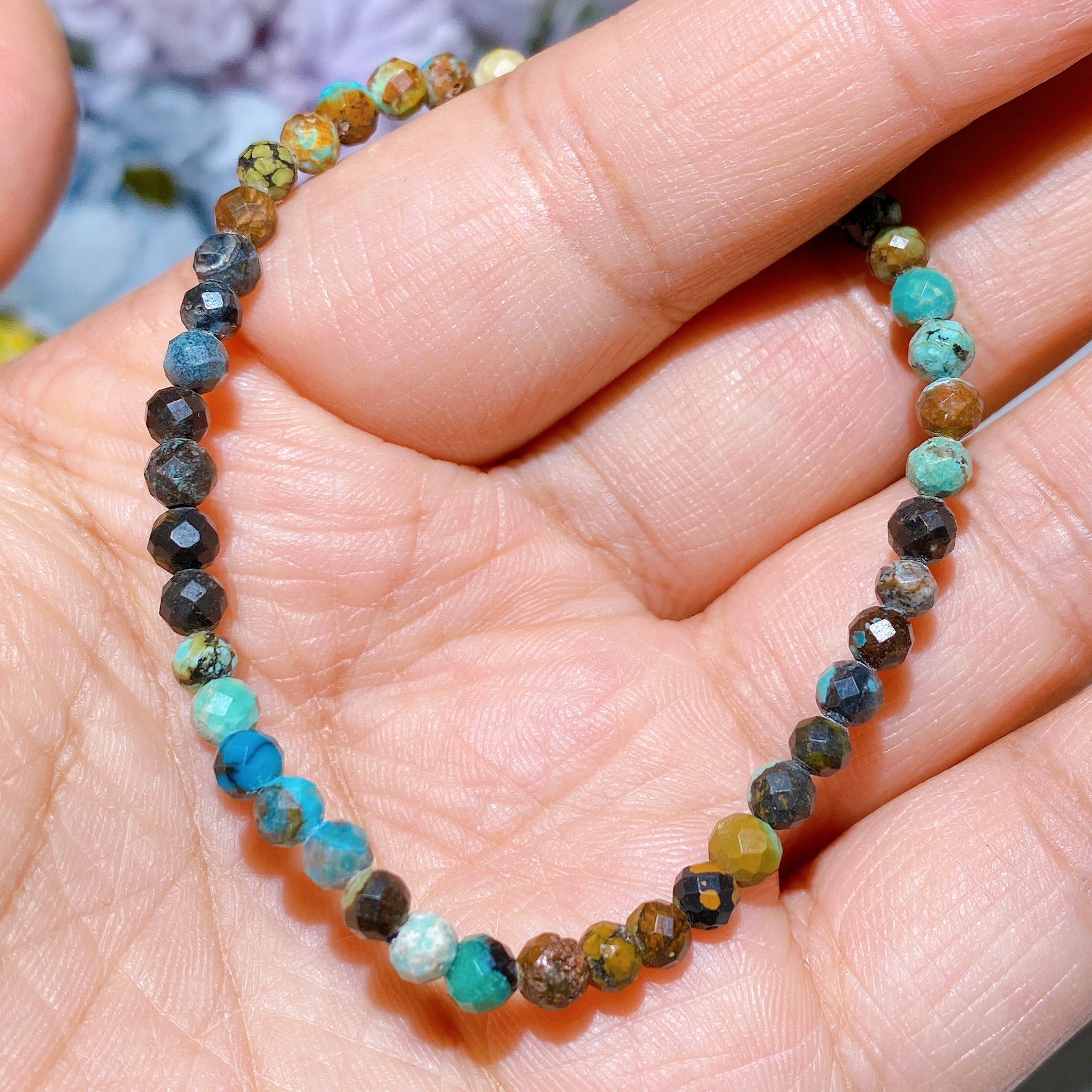 ATELIER-TIBET – Bracelet Élégant en Quartz Rose Facetté 4 mm