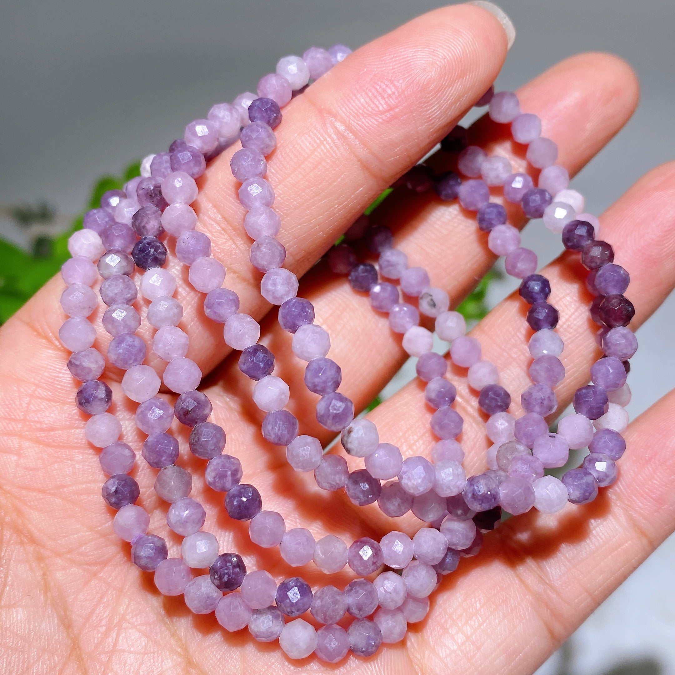 ATELIER-TIBET – Bracelet Élégant en Quartz Rose Facetté 4 mm