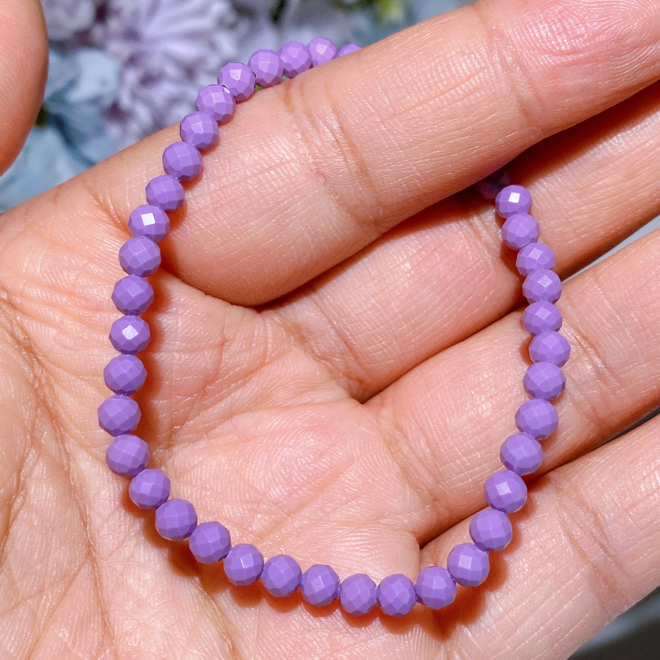 ATELIER-TIBET – Bracelet Élégant en Quartz Rose Facetté 4 mm