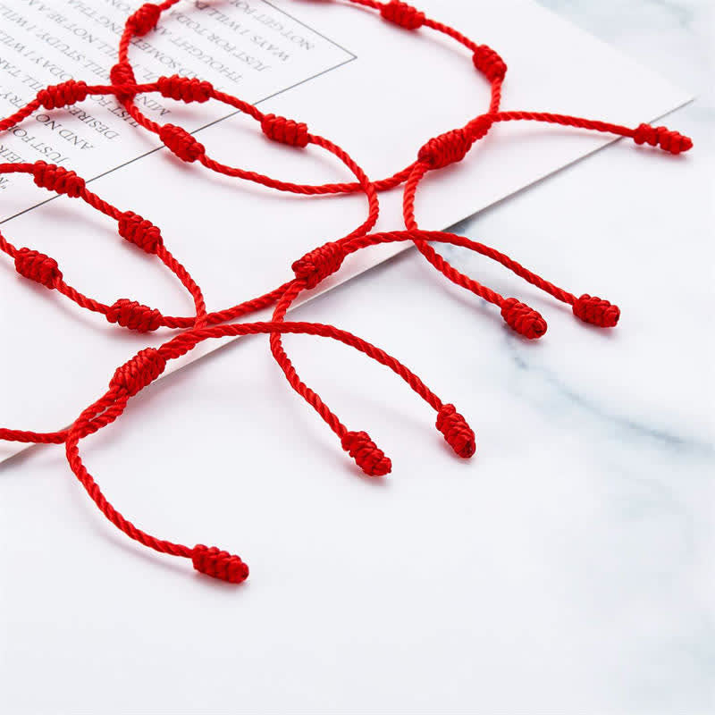 ATELIER-TIBET – Coffret de 4 Bracelets de Protection Mauvais Œil en Fil Rouge – Amulettes Symboliques Ajustables