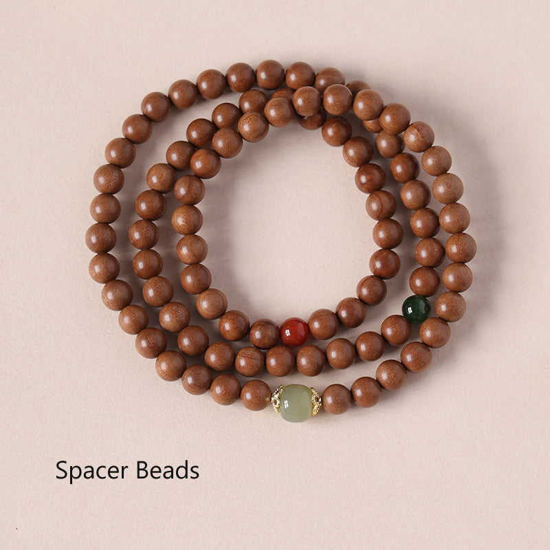 ATELIER-TIBET Bracelet Dalagan Sculpté – Bois d’Agar de Kalimantan & Pierres Naturelles