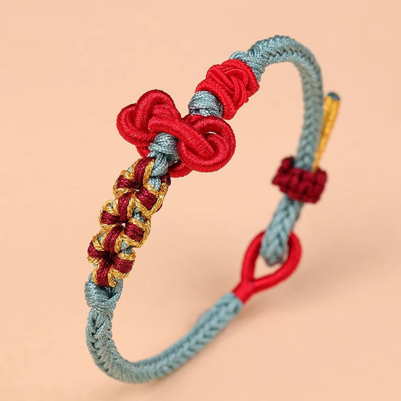 ATELIER-TIBET – Bracelet Fil Rouge avec Nœud Wenchang (Protection & Sagesse)