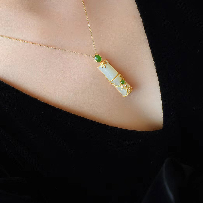 ATELIER-TIBET – Collier Unisexe en Jade Blanc et Jade Cyan