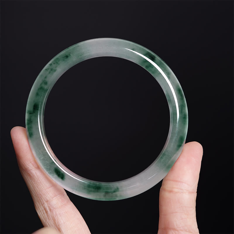 ATELIER-TIBET – Bracelet Jonc en Jade Naturel « Chance, Prospérité & Abondance » (58 mm)