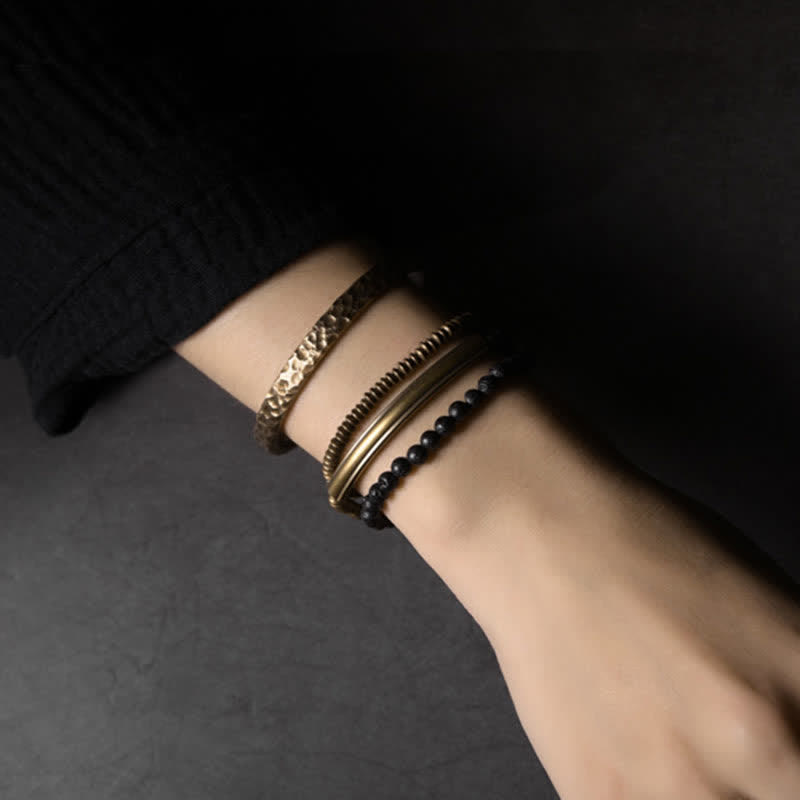 ATELIER-TIBET Bracelet en cuivre et Pierres de Lave