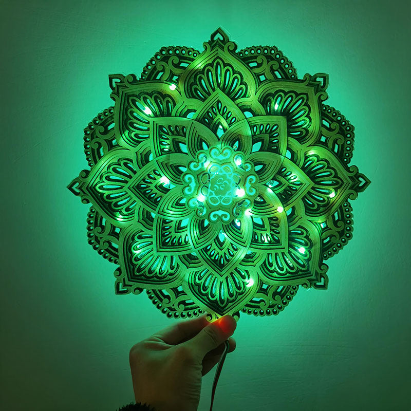 ATELIER-TIBET Veilleuse de Nuit Mandala – Lumière Douce & Ambiance Spirituelle