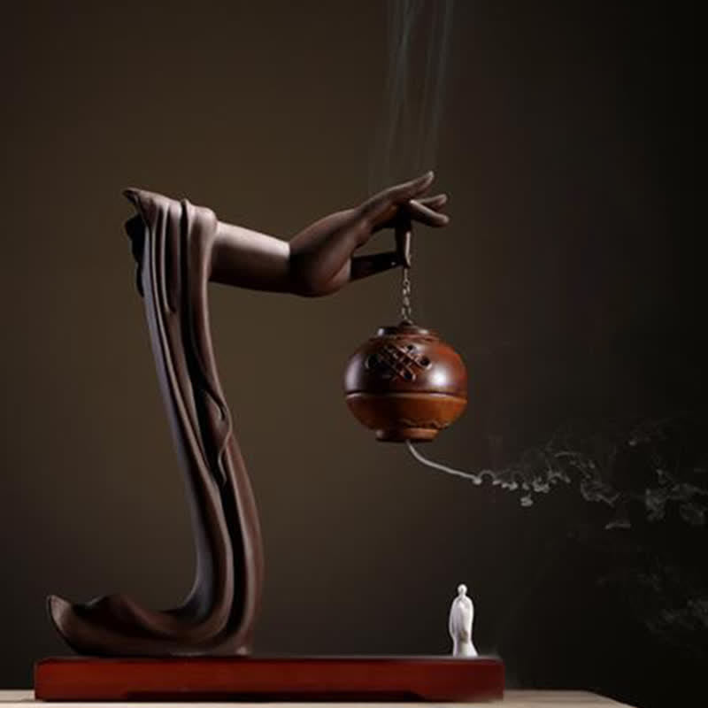 ATELIER-TIBET Tibetan Lotus Ceramic Incense Burner for Meditation and Rituals