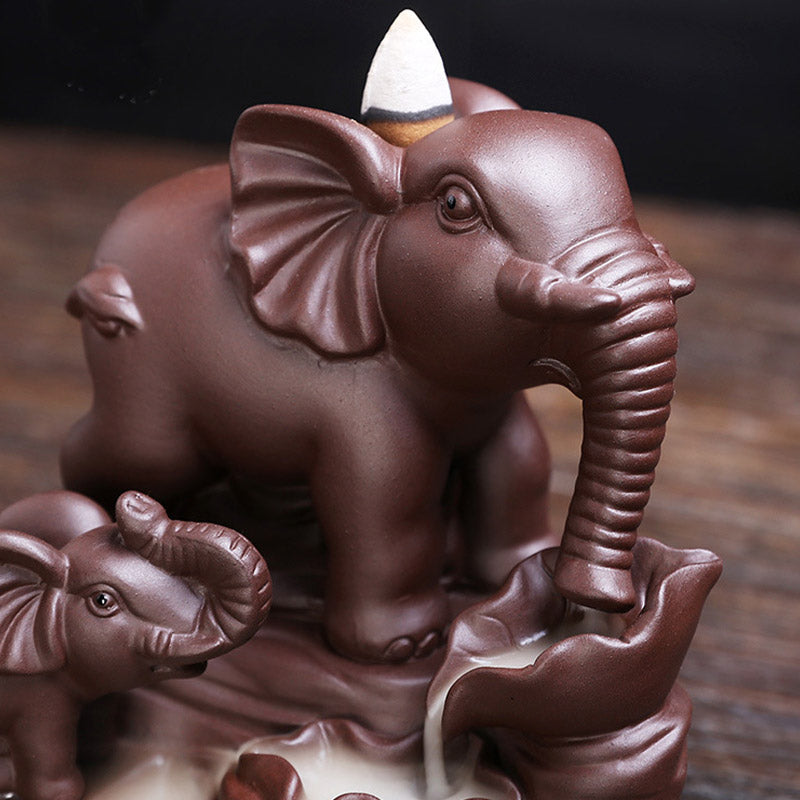 ATELIER-TIBET Brûleur d'encens à reflux en argile violette pour fontaine à fumée tibétaine, protection et décoration