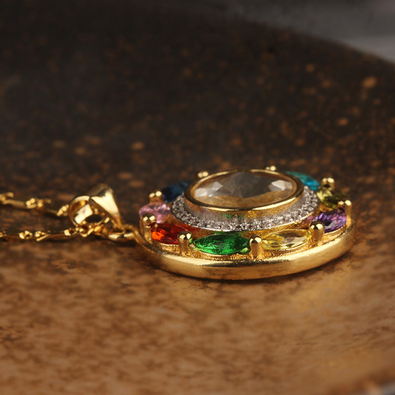 ATELIER-TIBET – Collier-Bracelet Porte-Bonheur en Cuivre & Zircon (Bijou 2-en-1)