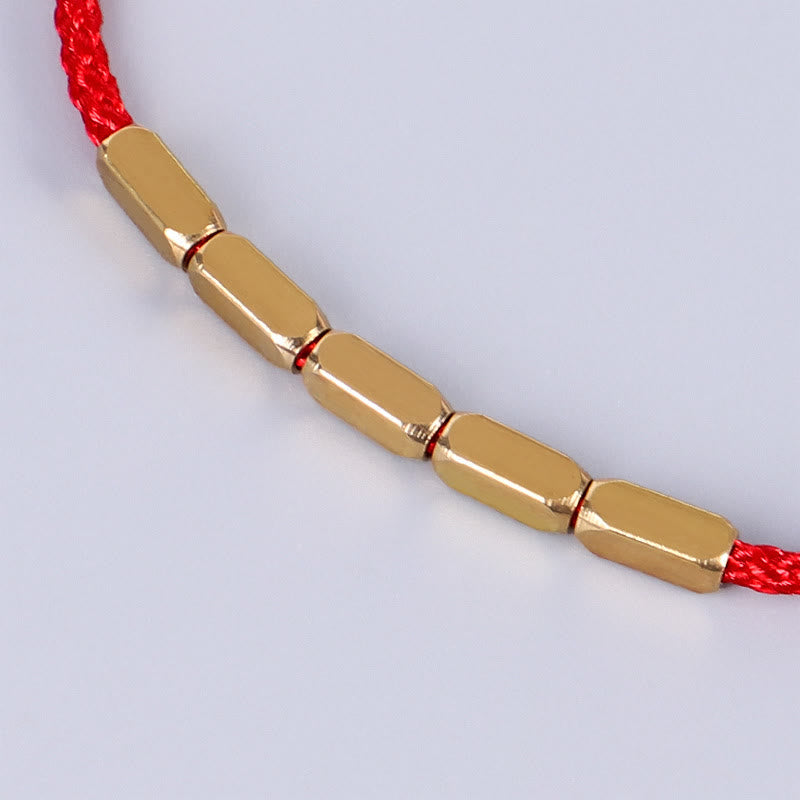ATELIER-TIBET – Bracelet de Protection en Fil Rouge & Perles de Cuivre, Ajustable