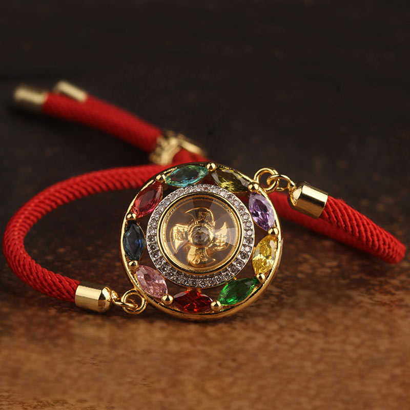 ATELIER-TIBET – Collier-Bracelet Porte-Bonheur en Cuivre & Zircon (Bijou 2-en-1)