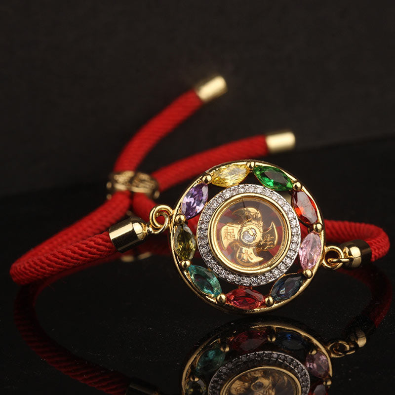 ATELIER-TIBET – Collier-Bracelet Porte-Bonheur en Cuivre & Zircon (Bijou 2-en-1)