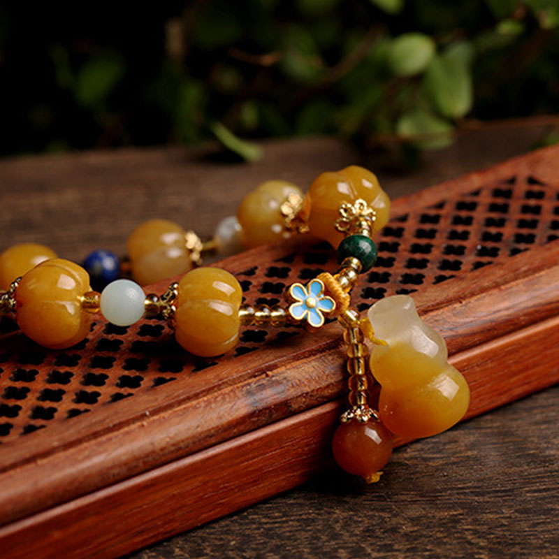 ATELIER-TIBET – Bracelet Pixiu Wealth en Jade Soie Dorée Naturel 10 mm | Abondance & Protection Symbolique