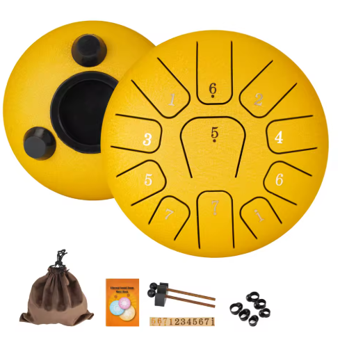 Tongue Drum Débutant – 11 Notes, Pack Complet avec Accessoires & Formation