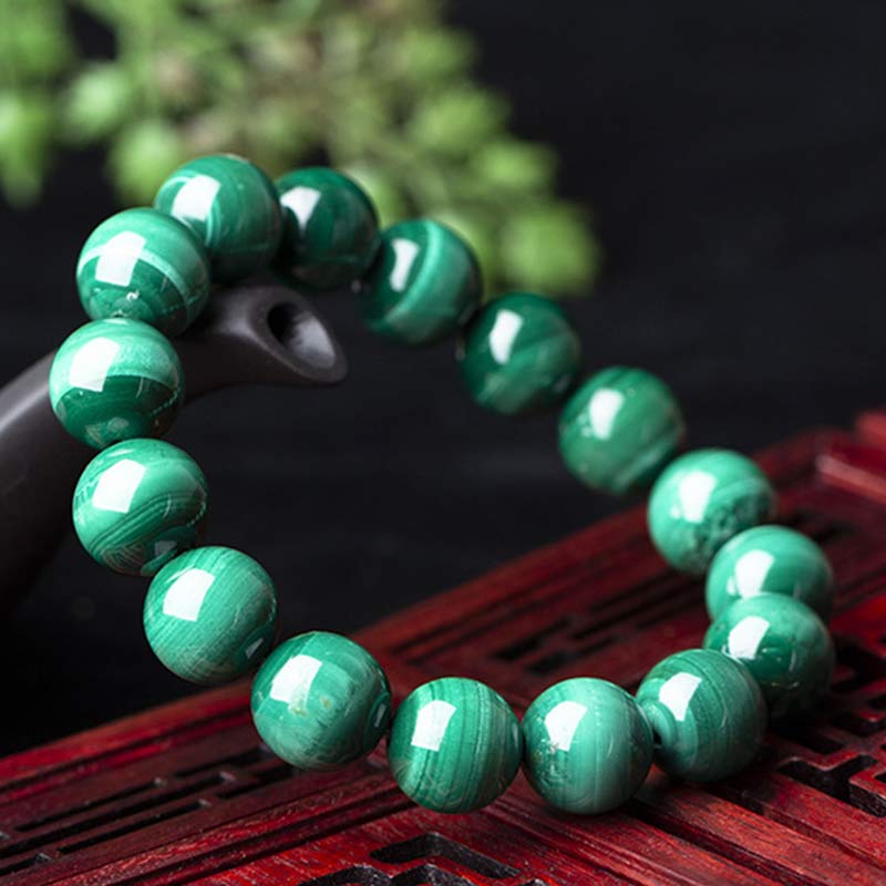 ATELIER-TIBET – Bracelet en Malachite Naturelle 12 mm | Équilibre & Protection Symbolique