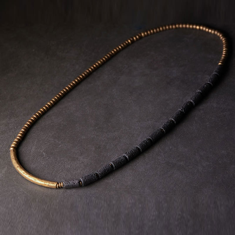 ATELIER-TIBET – Bracelet Spirituel Multi-Tours en Pierre de Lave 6 mm & Cuivre